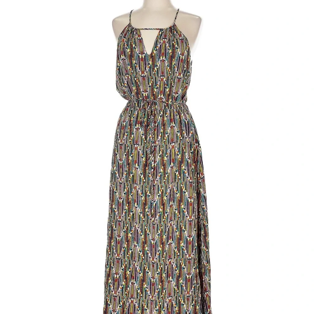 Molly Bracken Brown Tan Sleeveless Halter Maxi Sundress - Picture 1 of 3